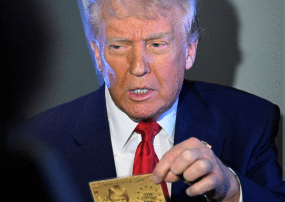 Donald Trump hold gold card